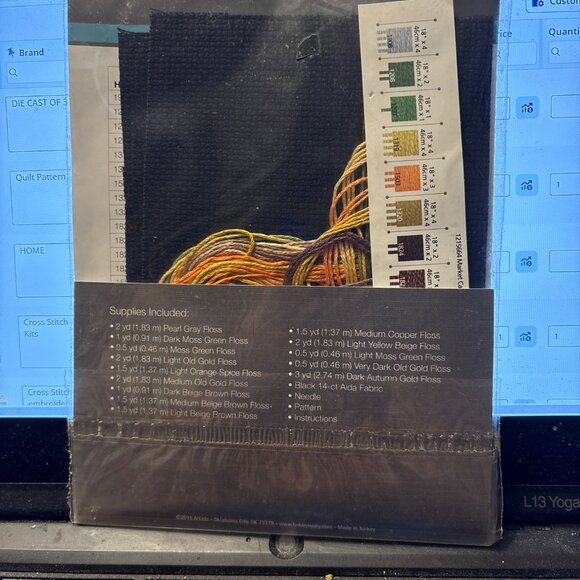 Cross Stitch Kit Artiste Mini Counted Market Carrots Zweigart 7X7 Needle-Art - Picture 2 of 4